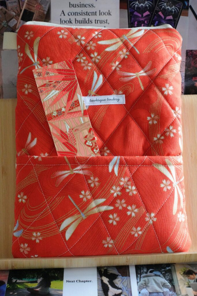book sleeve - dragonfly red