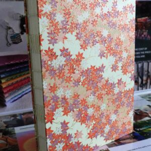 autumn leaves - watercolour book - french link stitch (single thread)