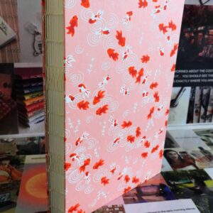 goldfish pink - watercolour book - french link stitch (single thread)
