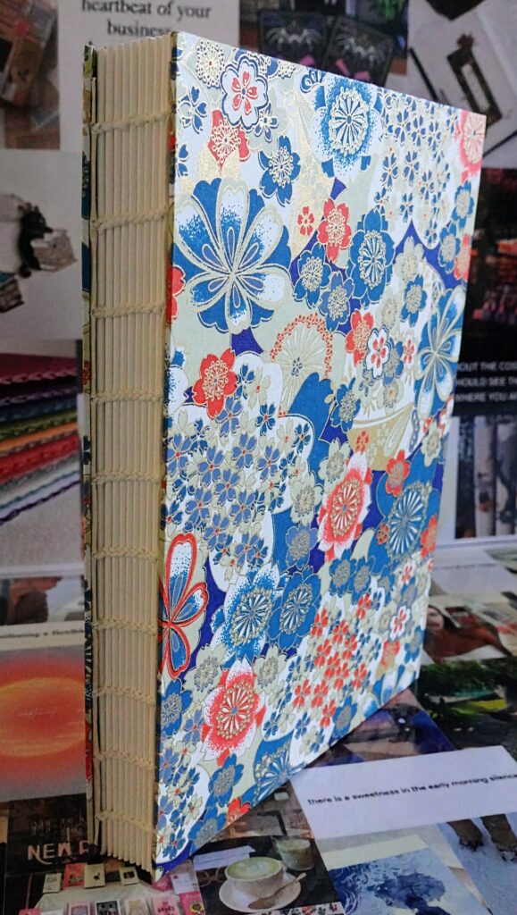 florals watercolour book - coptic stitch (single thread)