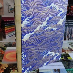 ocean waves - watercolour book - french link stitch (single thread)