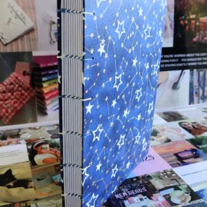 celestial stars lined journal - coptic stitch (multi thread)