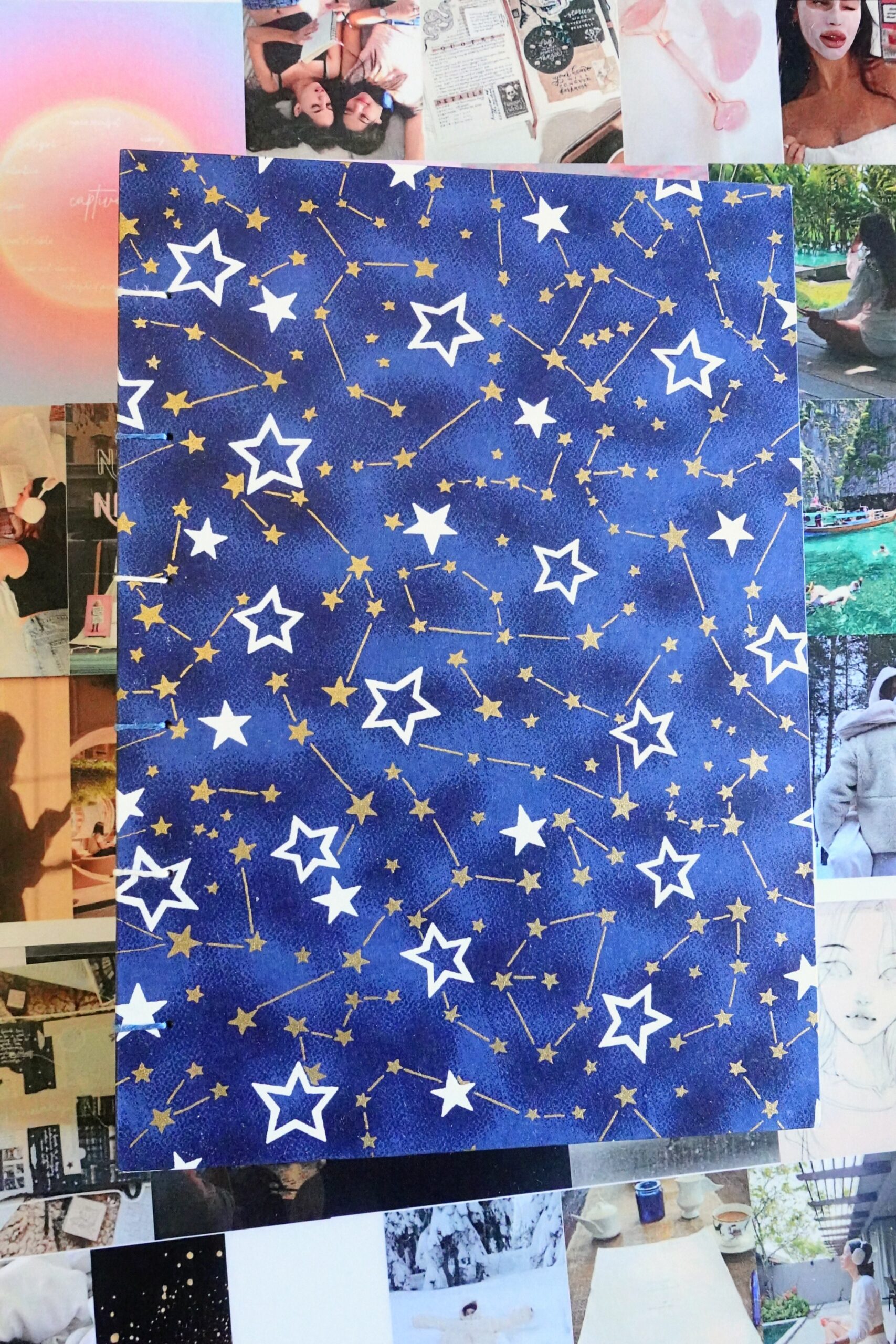 celestial stars lined journal - coptic stitch (multi thread) - Image 3