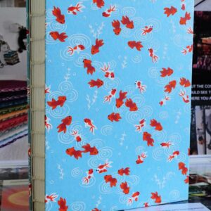 goldfish blue - watercolour book - coptic stitch (single thread)